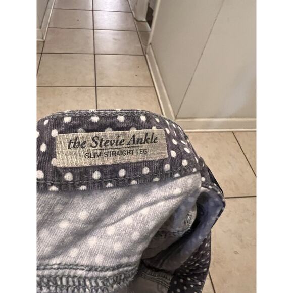 AG Adriano Goldschmied Pants Womens 31r Stevie ankle gray polka dot corduroys - Picture 5 of 7